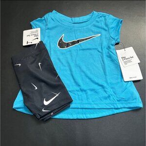 NWT Nike Bike Shorts & Tunic Set Baby Girls Size 18M